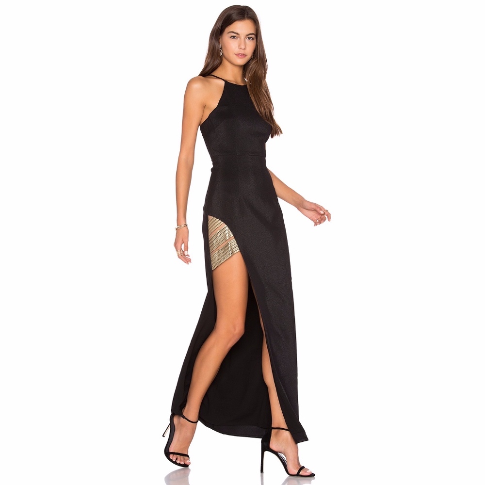 Revolve Lumier Between The Lines Halter Maxi Dress - image 1